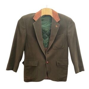 Henry Cottons Mens Olive Green Wool Blend Field Jacket Made in Italy Size 46
